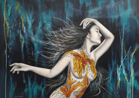 Shena AJUELOS - Femme automne 92x65 (huile)