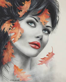 Shena AJUELOS - "Automne" 61x50  (Huile sur toile de lin)