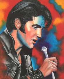 Shena AJUELOS - Elvis Presley (81x65) huile