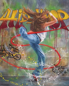 Shena AJUELOS - Hip-hop  (92x73)  huile