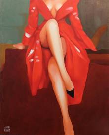  ALAIN ROLLAND - La femme à la robe rouge.jpg