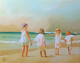  ALAIN ROLLAND - Les enfants sur la plage.jpg
