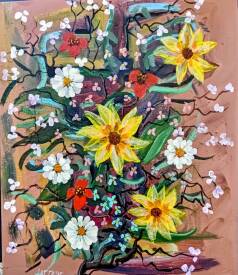 Claude André-Laffaye - FLEURS. Acrylique sur toile. 250€. Disponible.