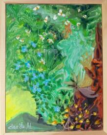 Claude André-Laffaye - 3 Esprits de la nature. Acrylique sur carton toilé. 24X18 cm. 70€. Disponible.