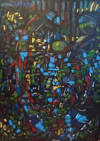 Claude André-Laffaye - technologie interne. Acrylique sur toile.100x73. disponible. Cote 2160€. Prix public 1250 €€