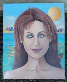 Claude André-Laffaye - L'éveillée.acrylique sur toile.61x50 cm. 600€.Disponible.