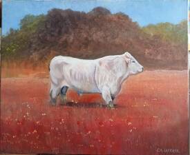 Claude André-Laffaye - Taureau. Acrylique sur toile 46 X 38 cm. 300€. Disponible.