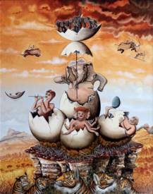 Jean Pierre ARGILLIER - 2019---Parodie-d'un-pantheon-Indouiste---Huile-sur-toile---92-x-73cm.jpg
