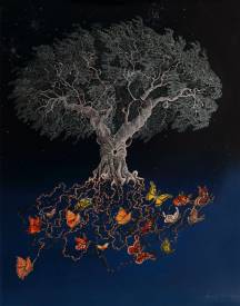 Jean Pierre ARGILLIER - Argillier 2015 L'olivier aux papillons - Huile sur toile 73 x 92 cm.jpg