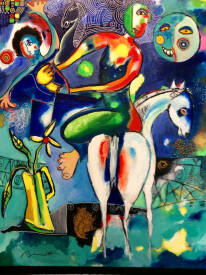 Jean-louis AZENCOTT - '' Sacrifice au loup '' A:T 81 x 65 cm - AZENCOTT - - copie.jpg