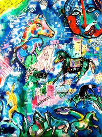 Jean-louis AZENCOTT - '' Le cri des juments '' A:T 92x73 cm - AZENCOTT -.jpg