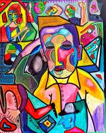 Jean-louis AZENCOTT - '' Romance sans parole '' - A:T 81x65 cm - AZENCOTT - - copie.jpg