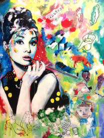 Jean-louis AZENCOTT - AUDREY 100 x 81 cm -