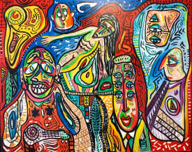 Jean-louis AZENCOTT - Elle me tendit une main aussi molle que la chair d'un calmar 100 X 81 cm.jpg