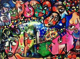 Jean-louis AZENCOTT - la foule et ses fantasmes 92 x 73 cm.jpg