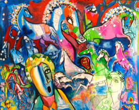 Jean-louis AZENCOTT - '' Mon royaume pour un cheval '' A:T 100 x 81 cm - AZENCOTT -.jpg