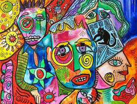 Jean-louis AZENCOTT - '' Les Smurfs '' A:T 61x50 cm - AZENCOTT -.jpg