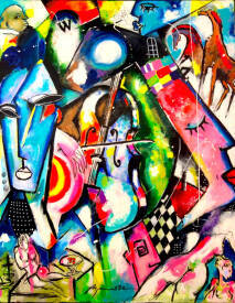 Jean-louis AZENCOTT - Vive le roi 81 x 65 cm.jpg