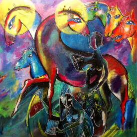 Jean-louis AZENCOTT - ''Le manège des innocents''  80 x 80 .jpg