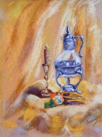 Christine BARREAU - Nature morte 2.pastel sec sennelier sur papier card 23x32.disponible 300