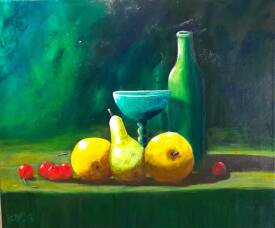 Christian BATTINI - 2- Clair obscur sur nature morte - Huile sur chassis - 50 x 60.jpg