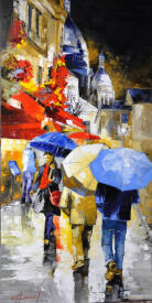 Jean Yves BERNARD - 568 Rue Lepic , un soir de mars  sous la pluie  10.25.JPG