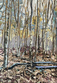 Frédéric BERNARDI - Foret  en hiver Huile sur carton marouflee sur bois 92 cm x 65 cm.jpg