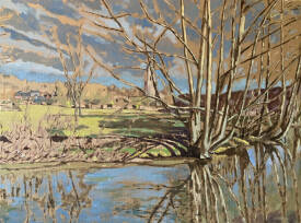 Frédéric BERNARDI - Paysage normand Huile sur carton  marouflee sur bois 60 cm x 81 cm.jpg