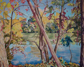 Frédéric BERNARDI - BORDS DE SEINE AUTOMNE II Huile sur toile  73 cm x 92 cm .jpg