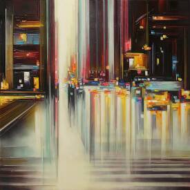 Leslie BERTHET LAVAL - "Cité urbaine" 100x100 cm disponible