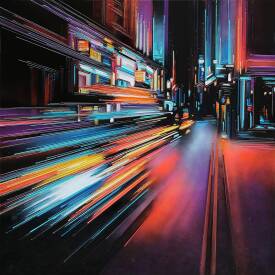Leslie BERTHET LAVAL - "City night" 100x100 cm disponible