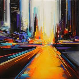 Leslie BERTHET LAVAL - "Cité urbaine" 30x30 cm disponible