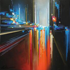 Leslie BERTHET LAVAL - "Quand la ville rêve" 50x50 cm disponible