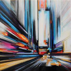 Leslie BERTHET LAVAL - Urban colors 80x80 cm VENDU