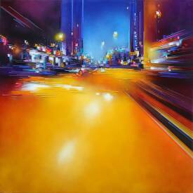 Leslie BERTHET LAVAL - "Yellow street" 100x100 cm disponible