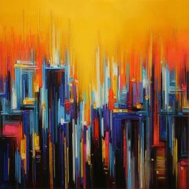 Leslie BERTHET LAVAL - "Golden sky" 80x80 cm disponible