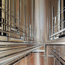 Leslie BERTHET LAVAL - " De fil et d'Acier " 120x120 cm technique mixte sur acier Inox disponible