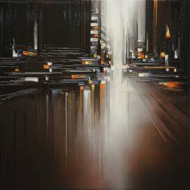 Leslie BERTHET LAVAL - "Cité urbaine" 80x80 cm disponible