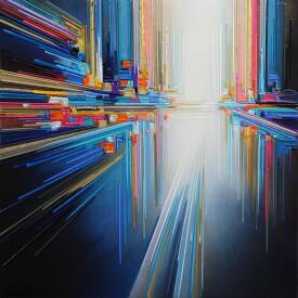 Leslie BERTHET LAVAL - "Cité urbaine" 50x50 cm disponible