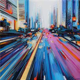 Leslie BERTHET LAVAL - VENDUE " Street colors " 50x50 cm