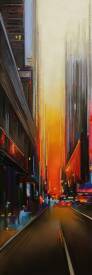 Leslie BERTHET LAVAL - "Ciel de feu" 40x120 cm, disponible.