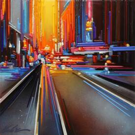 Leslie BERTHET LAVAL - "Cité urbaine" 30x30 cm disponible