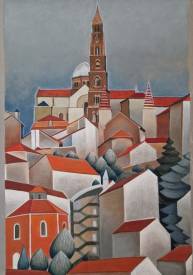 Jean Louis BONAMY - La Basilique Puy en Velay etude 60x38 pastel sec feutre papier 2024.jpg