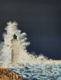Claudia BOURDET - Tempête sur le phare de Cassis