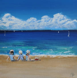 Claudia BOURDET - Plages"Trois enfants"