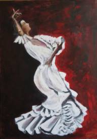 Patricia BRETEL - Flamenco -  acrylique sur toile - 50 X 70 - disponible