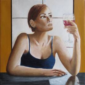 Patricia BRETEL - L'attente - 40 x 40 - acrylique sur toile lin - disponible