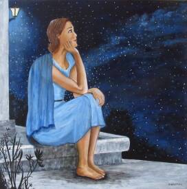 Patricia BRETEL - La tete dans les étoiles - 60 X 60