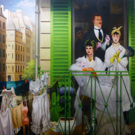 Thierry BRUET - LA GRANDE LESSIVE - OIL ON CANVAS - 200 CM X 200 CM -