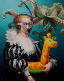 Thierry BRUET - OCTOPUS OIL ON CANVAS 81 CM X 65 CM